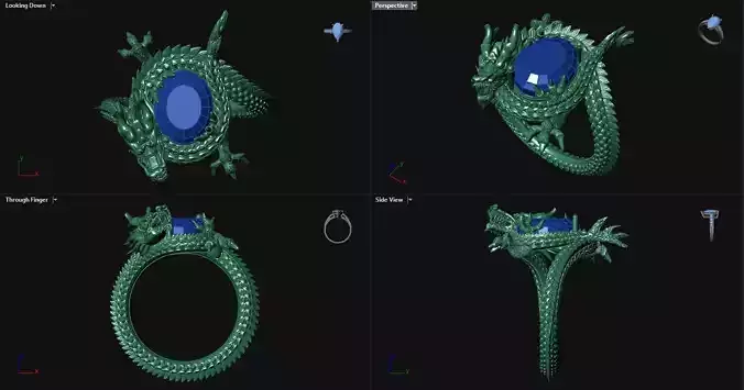 2cts Diamond Oval Dragon Ring