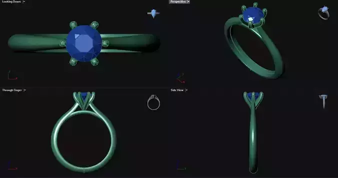 6 Prong Diamond Engagement Ring 