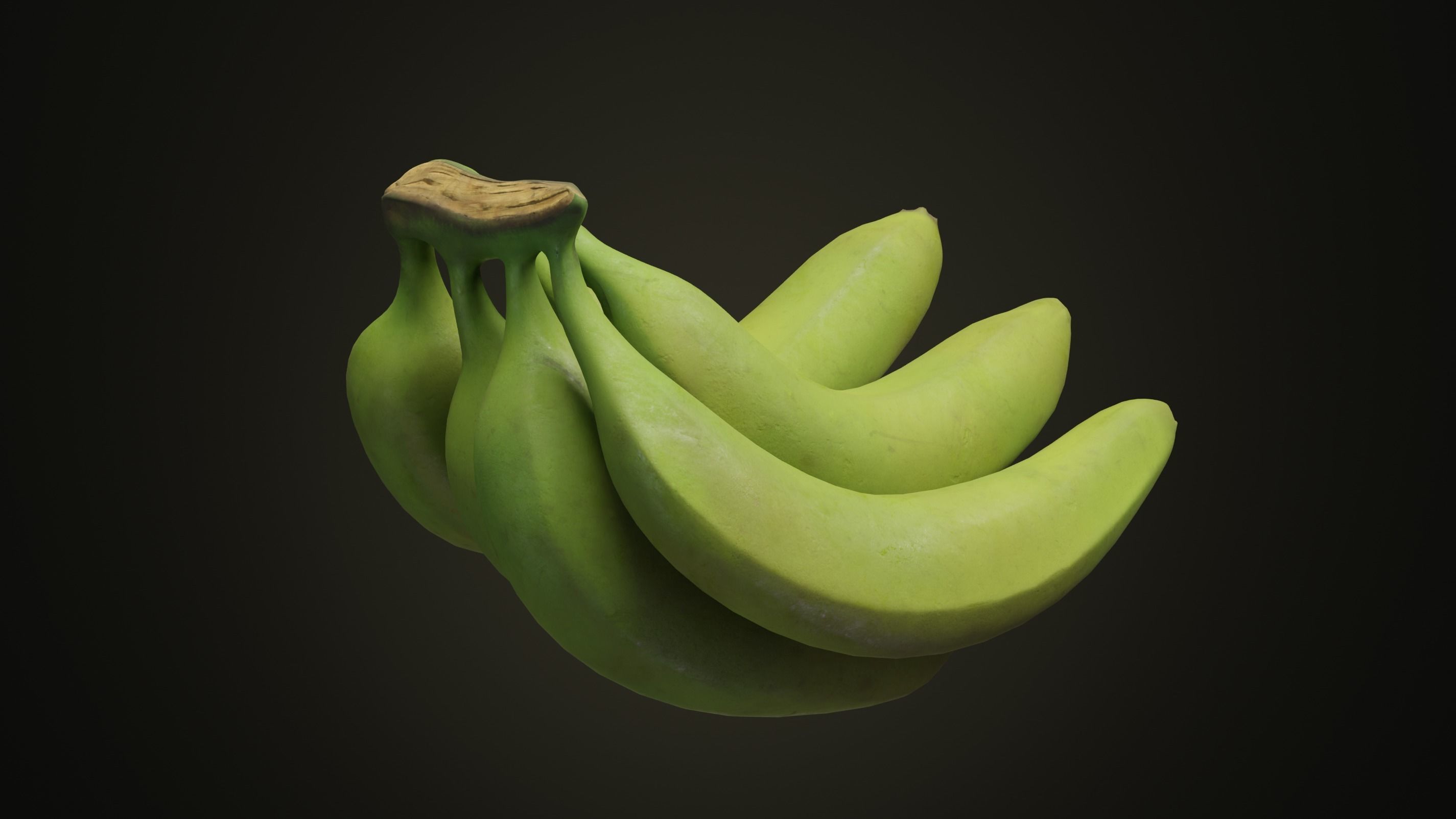 Photorealistic Banana 3D Model - Bunch-of-Six Low-poly 3D model_2