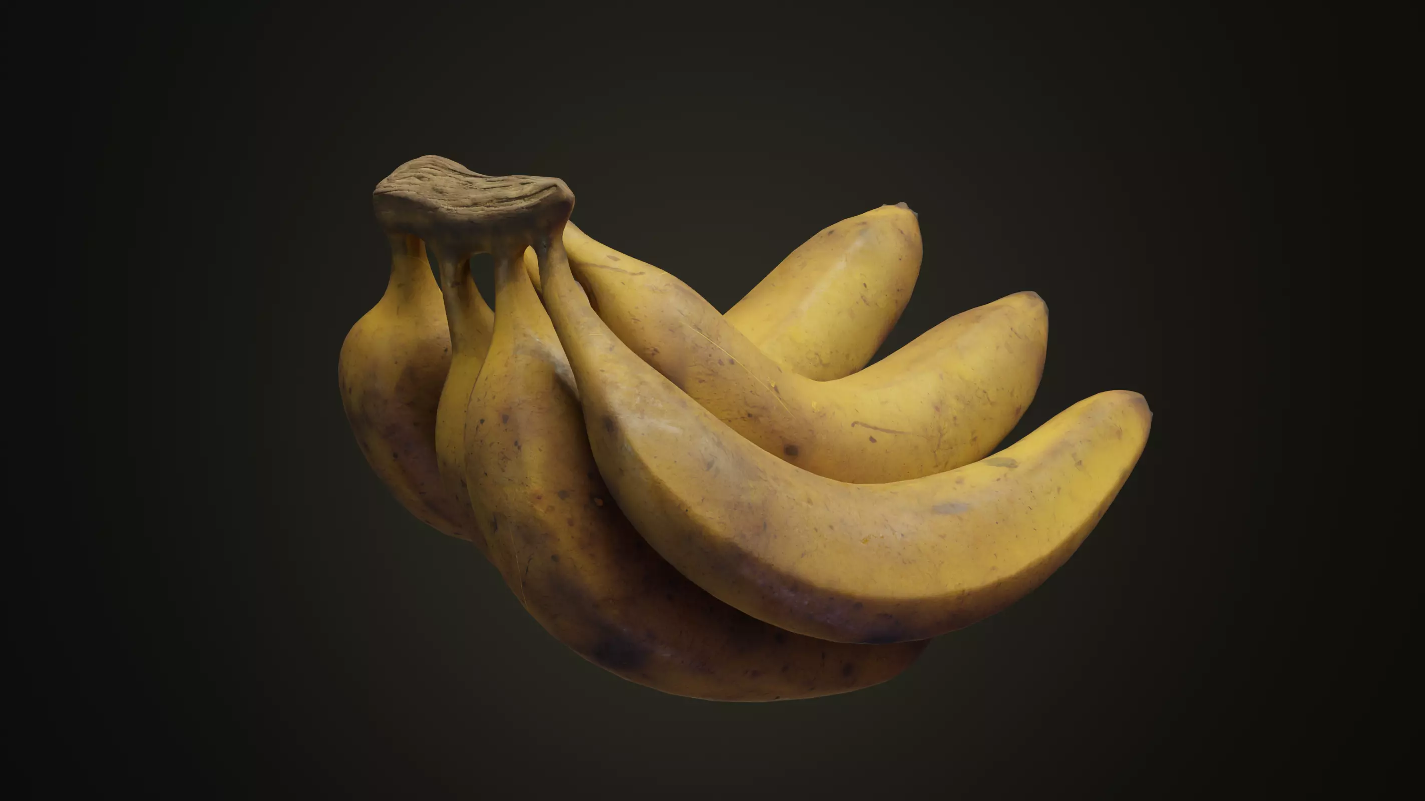 Photorealistic Banana 3D Model - Bunch-of-Six Low-poly 3D model_0