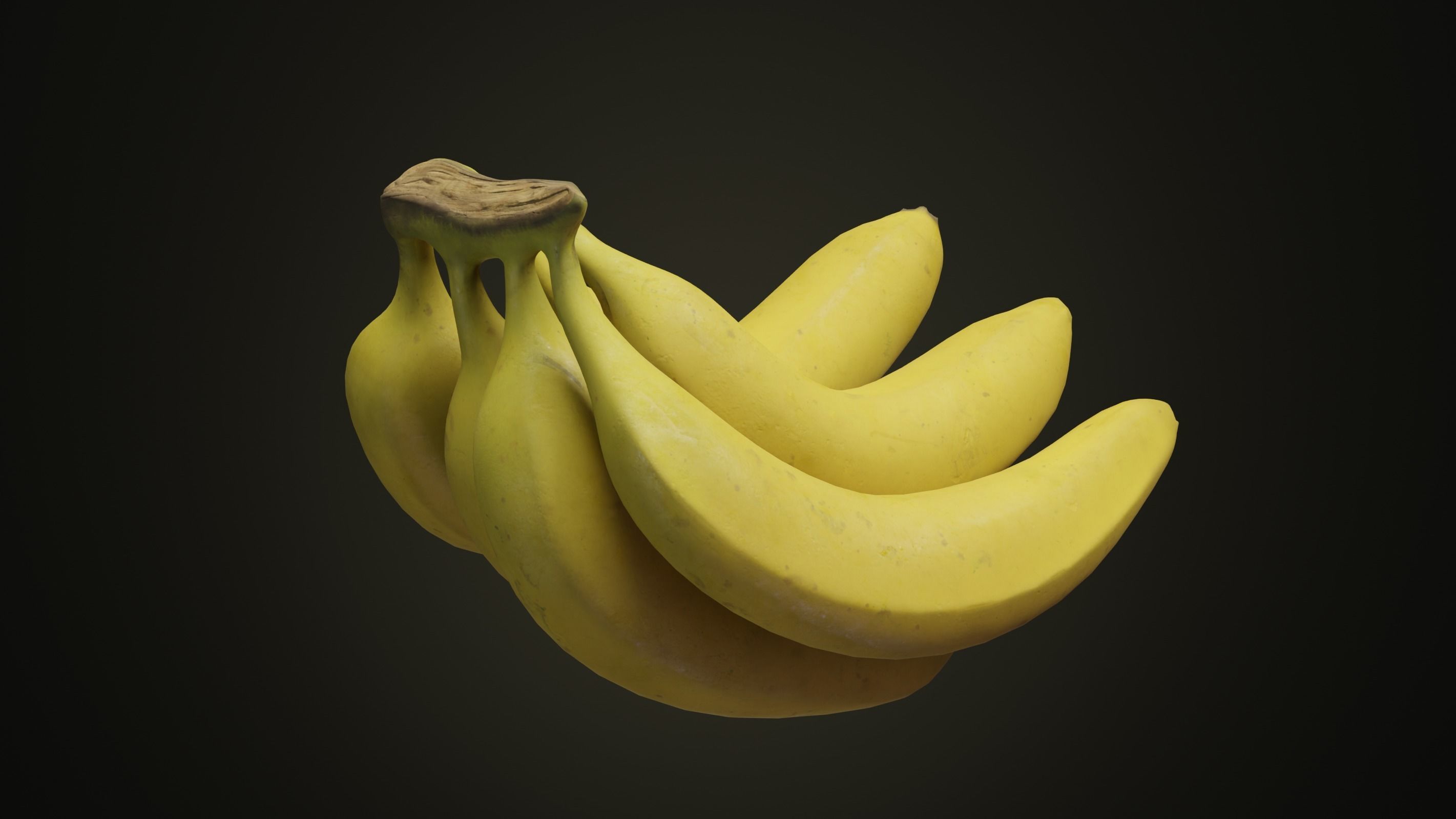 Photorealistic Banana 3D Model - Bunch-of-Six Low-poly 3D model_4