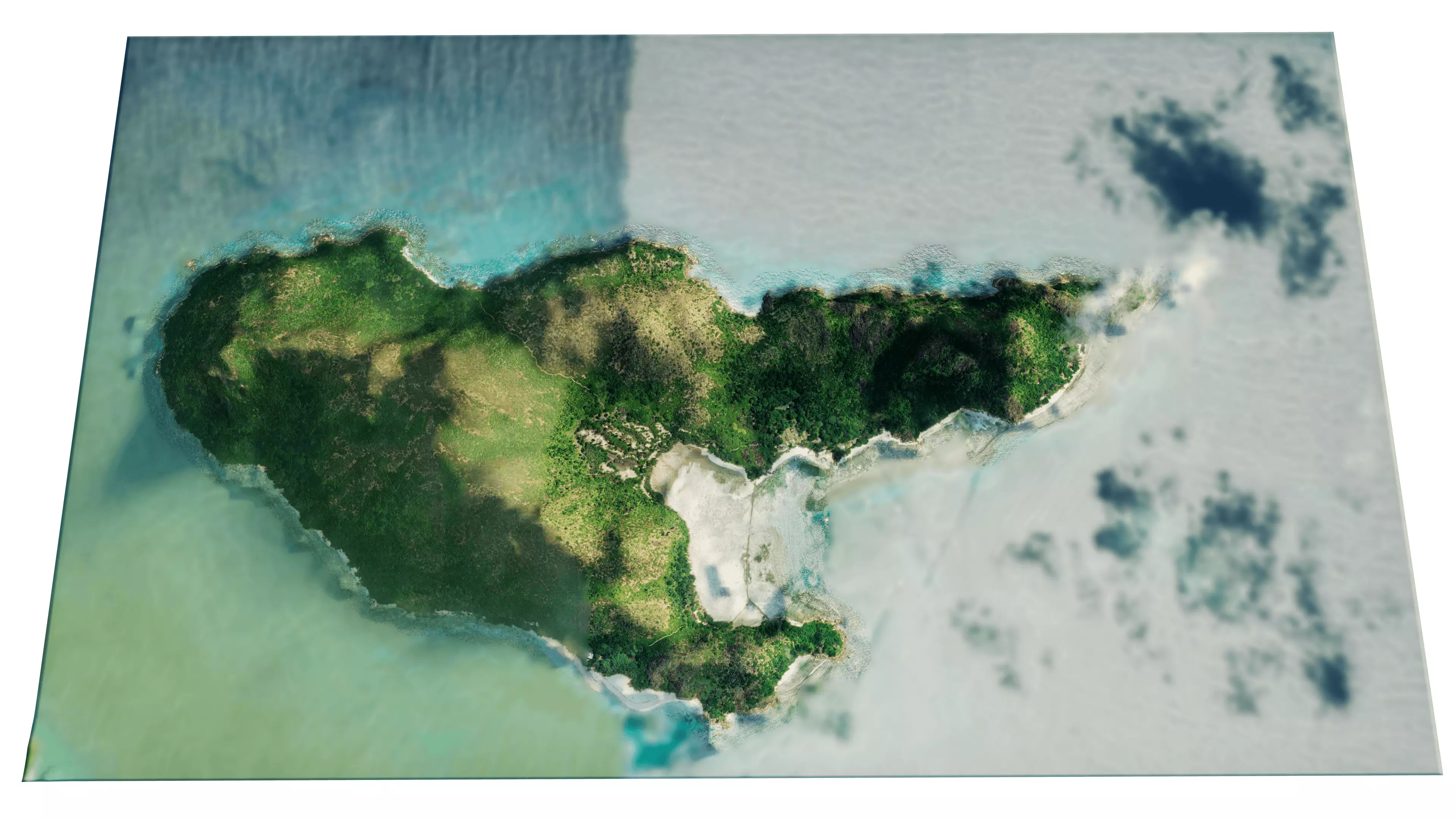 Curieuse Island 3d model terrain Low-poly 3D model