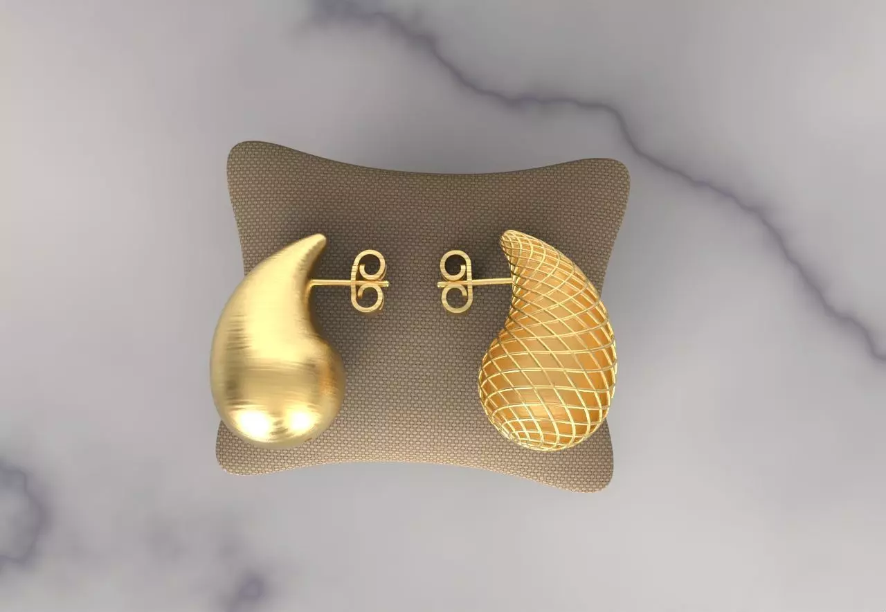 Bottega Veneta Drop Earrings Size pack 3D print model_0