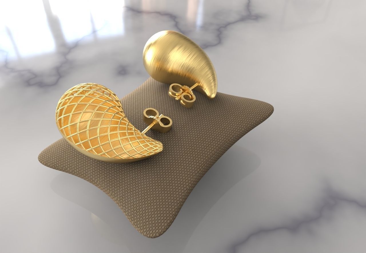 Bottega Veneta Drop Earrings Size pack 3D print model_1