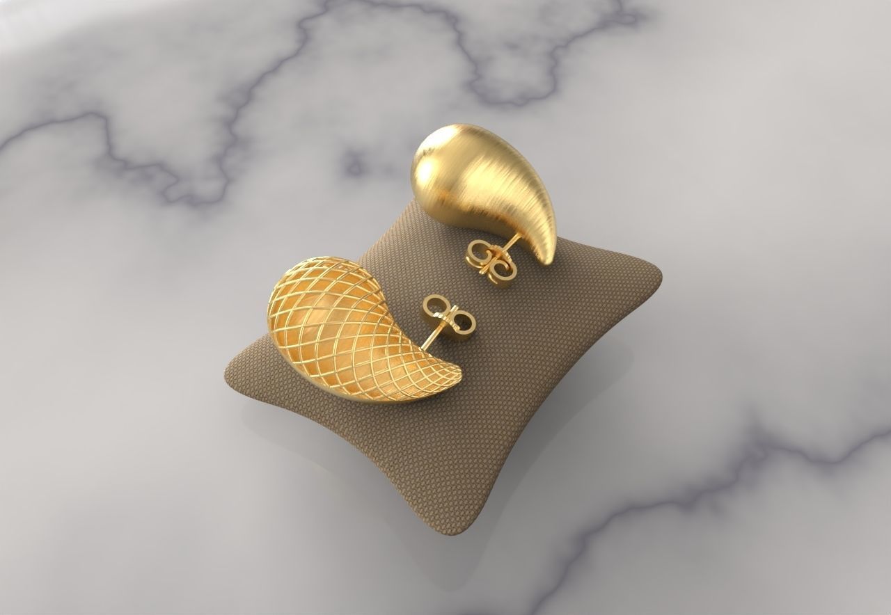 Bottega Veneta Drop Earrings Size pack 3D print model_2