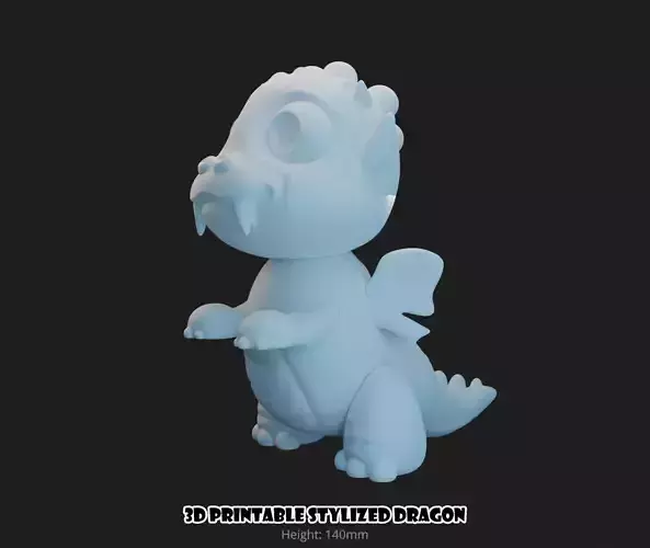 3D Printable Stylized Dragon Free 3D print model