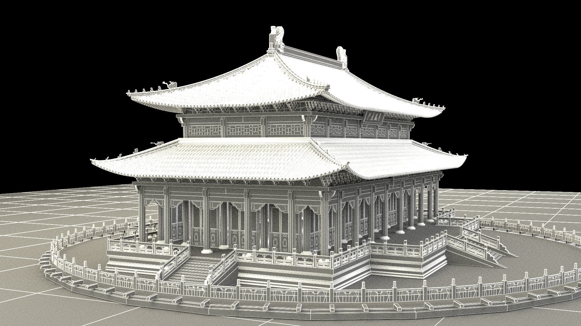 Chinese ancient house  3D model_6