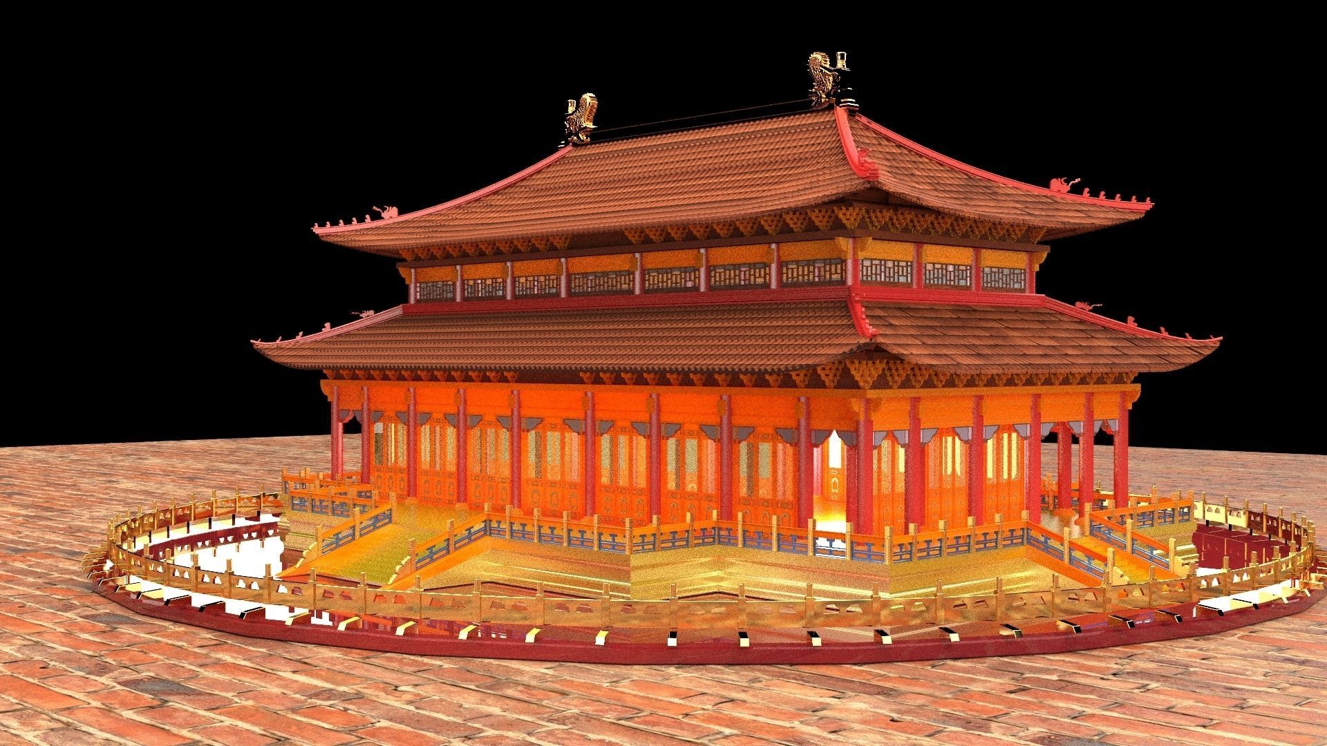 Chinese ancient house  3D model_4