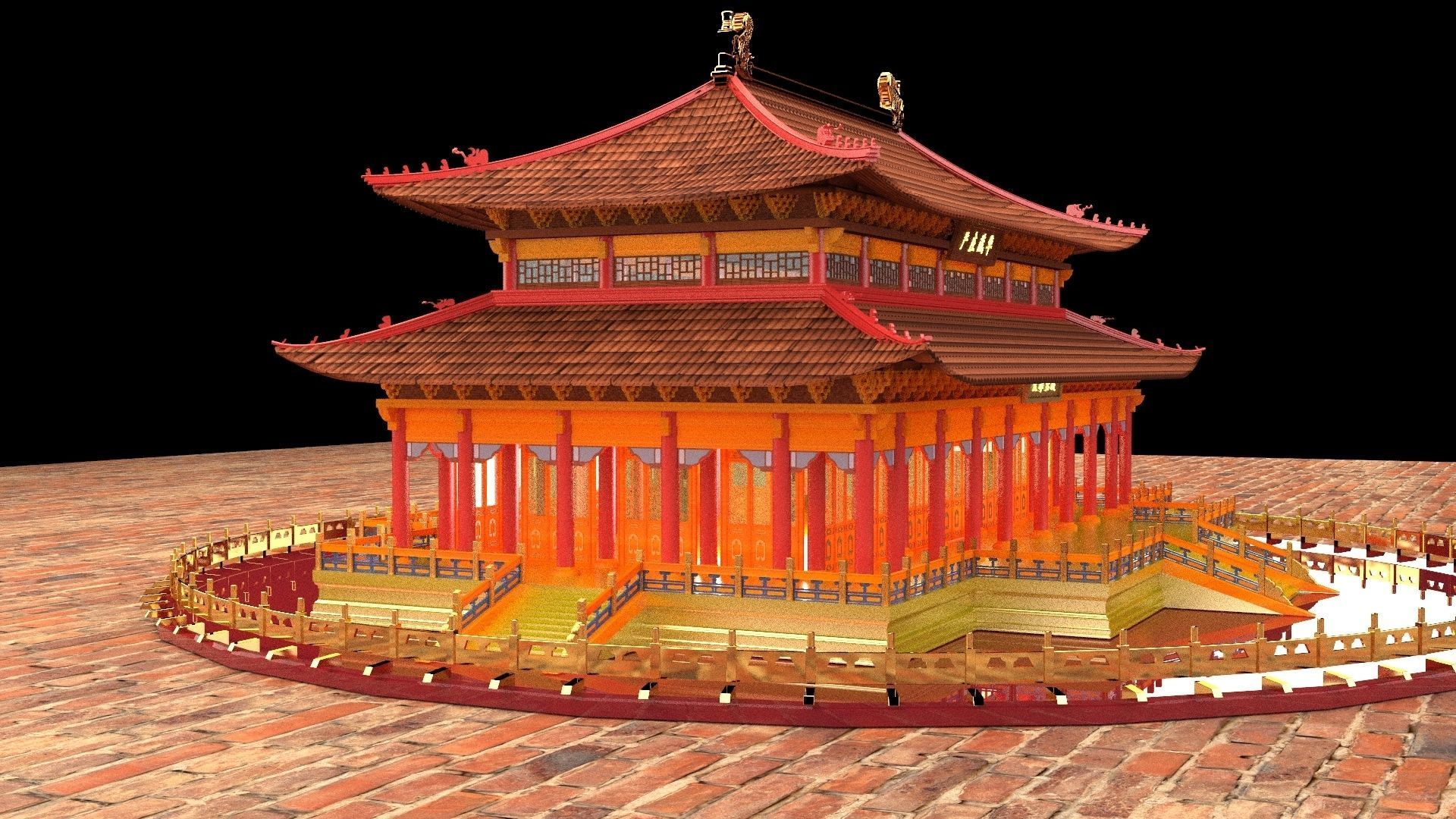 Chinese ancient house  3D model_1