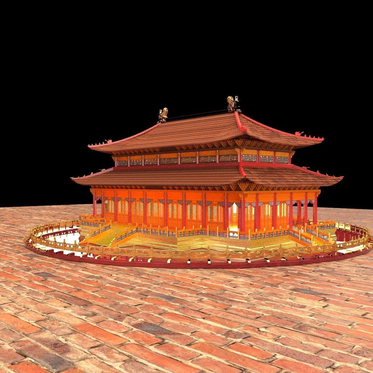 Chinese ancient house  3D model_5