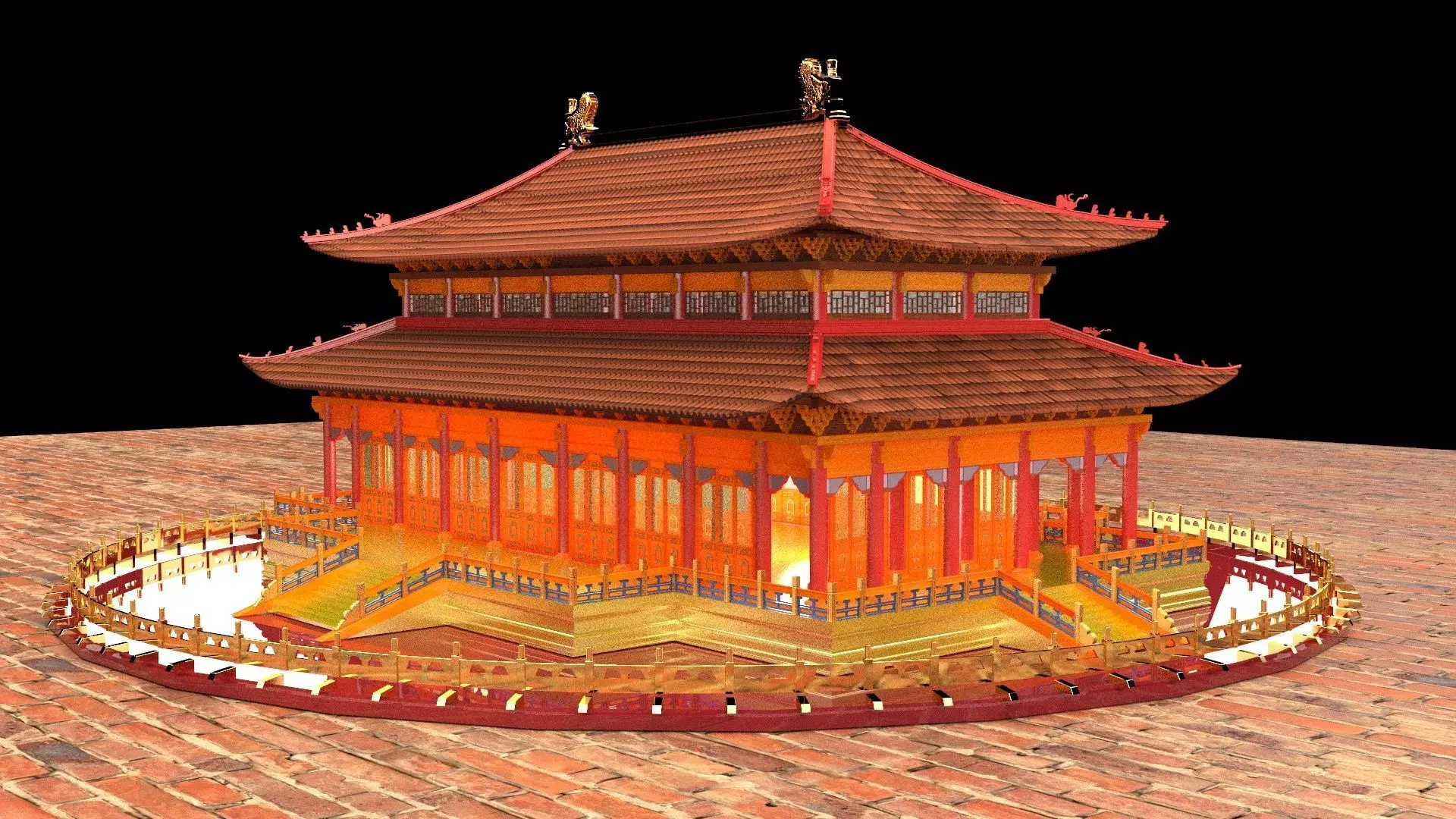Chinese ancient house  3D model_0