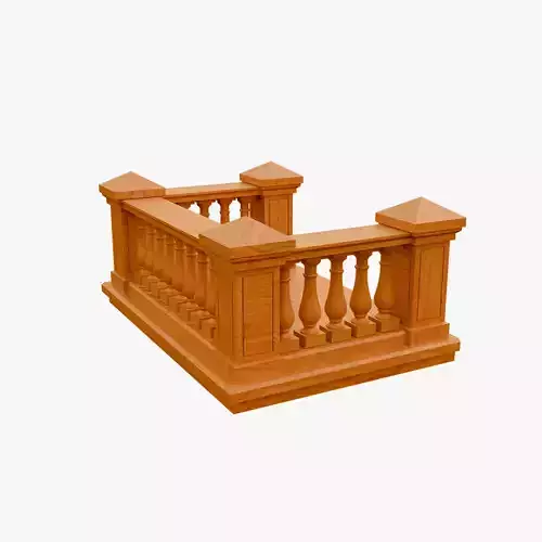 Railing Balcony and Footbridge Low-poly 3D model