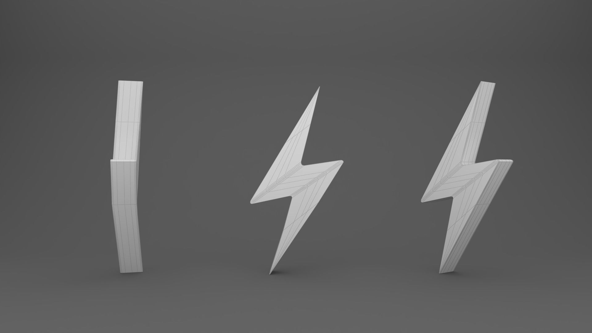 Lightning Symbol v1  Low-poly 3D model_8