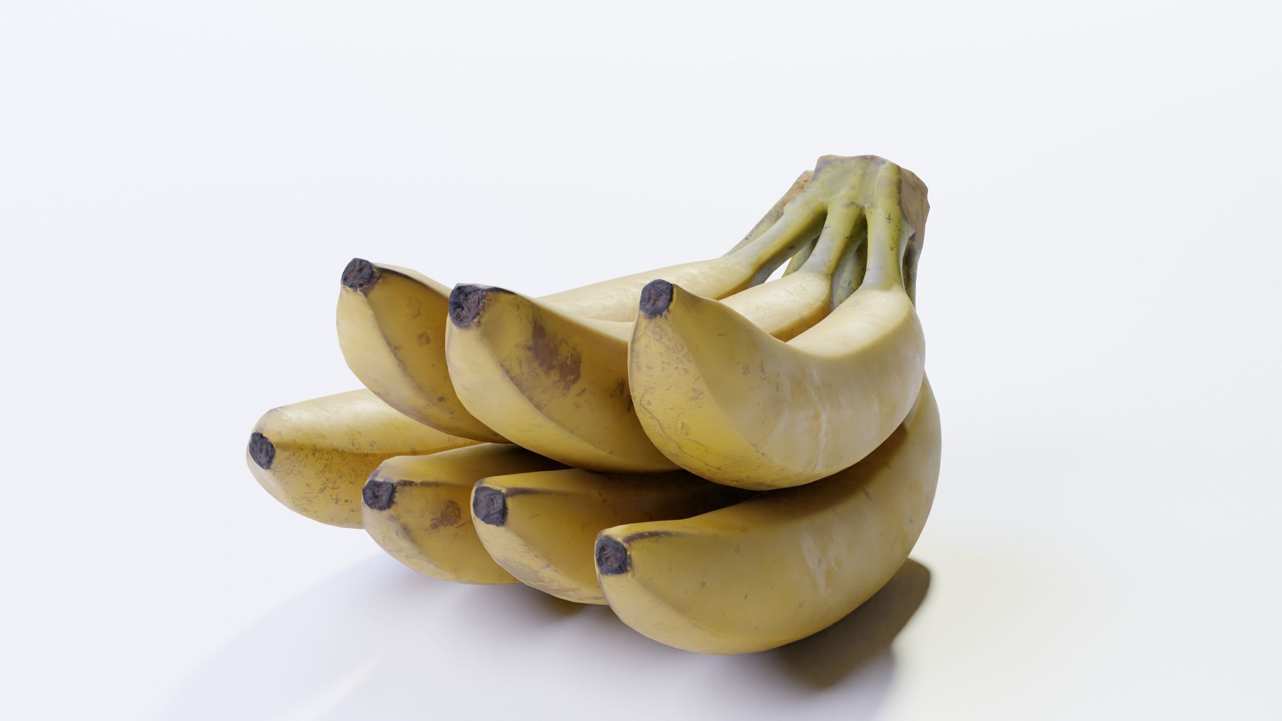 Photorealistic Banana 3D Model - Bunch-of-Seven Low-poly 3D model_2