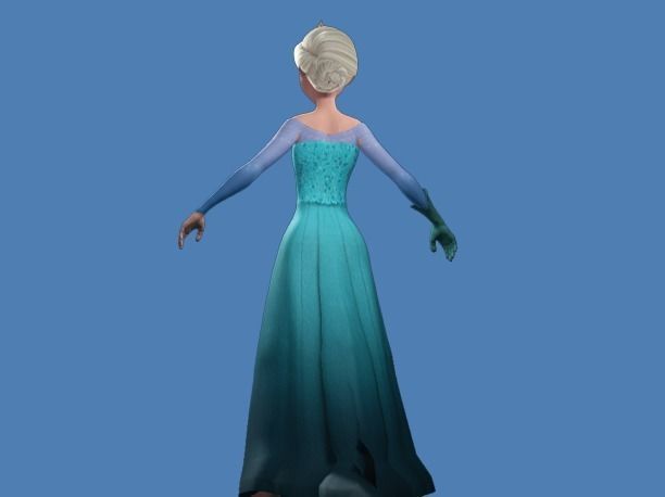 Elsa and Anna Frozen - 3D Fully Rigged 3D model_9