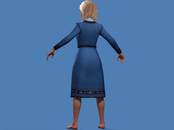 Elsa and Anna Frozen - 3D Fully Rigged 3D model_6