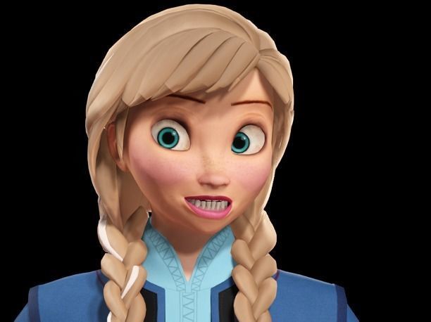 Elsa and Anna Frozen - 3D Fully Rigged 3D model_1