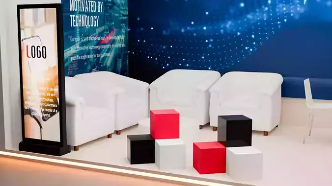 High-Quality 7x3 Exhibition Stall 3D Model