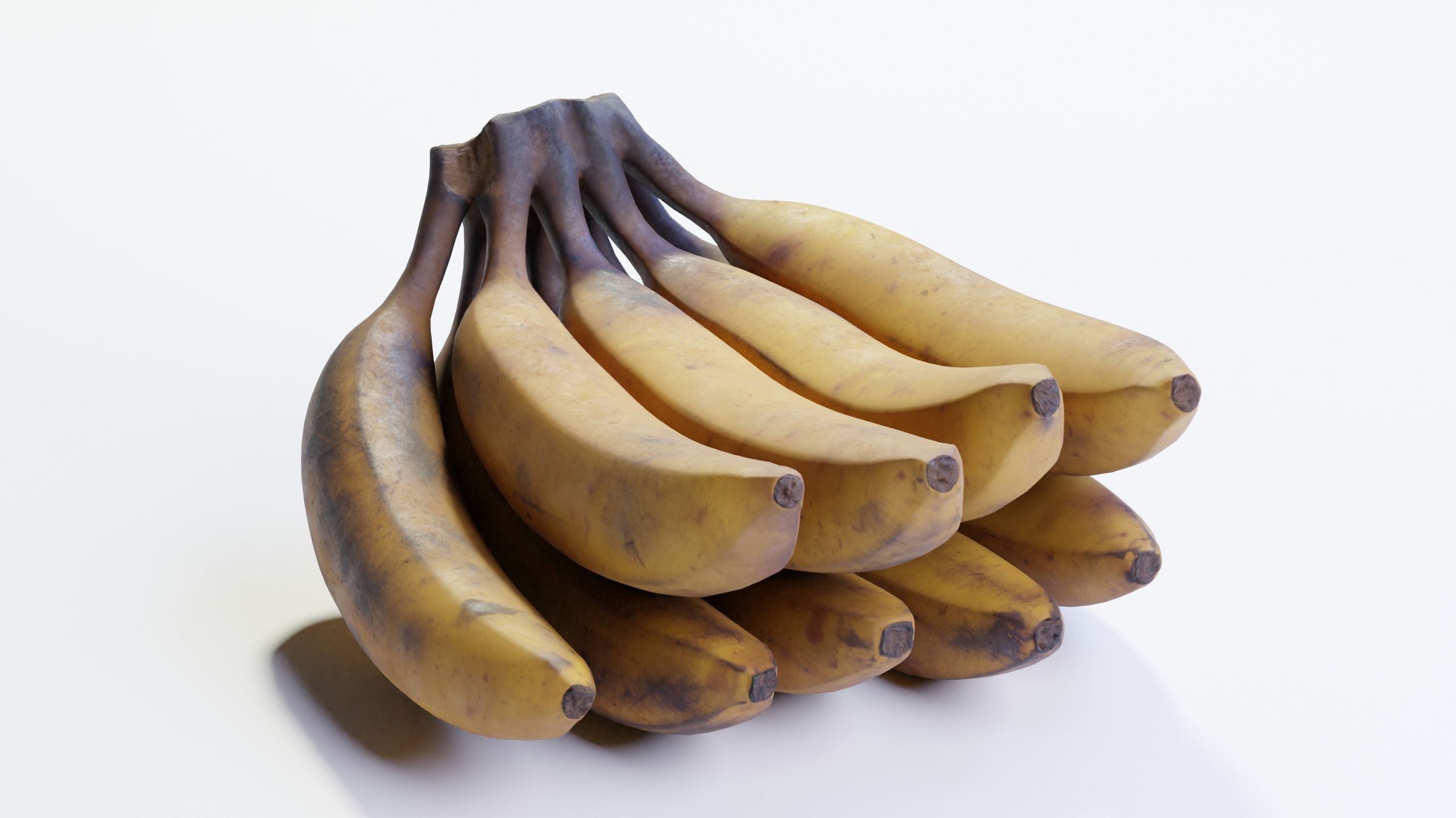 Photorealistic Banana 3D Model - Bunch-of-Nine Low-poly 3D model_3