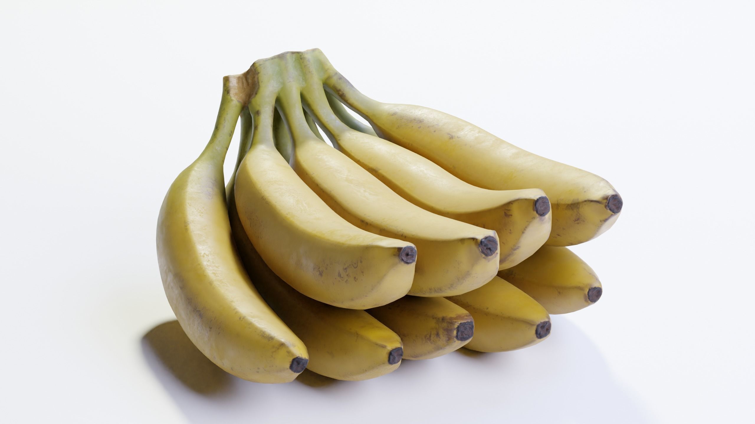 Photorealistic Banana 3D Model - Bunch-of-Nine Low-poly 3D model_4