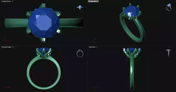 6 Prong Diamond Engagement Ring 