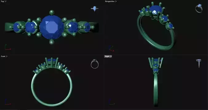 Diamond Engagement Ring with accent stones 