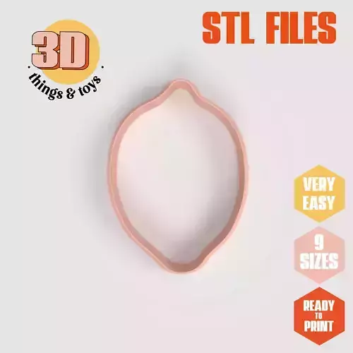 Limon Fruit  - Cookie Cutter  Clay - Many Size 3D print model