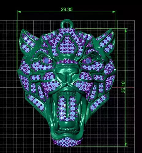 3d zbrush tiger pendant model 3D print model