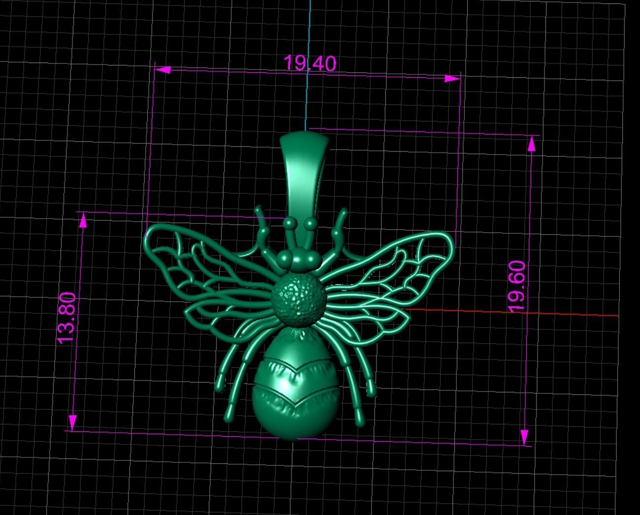 Fly insect bug pendant for 3d print 3D print model_2