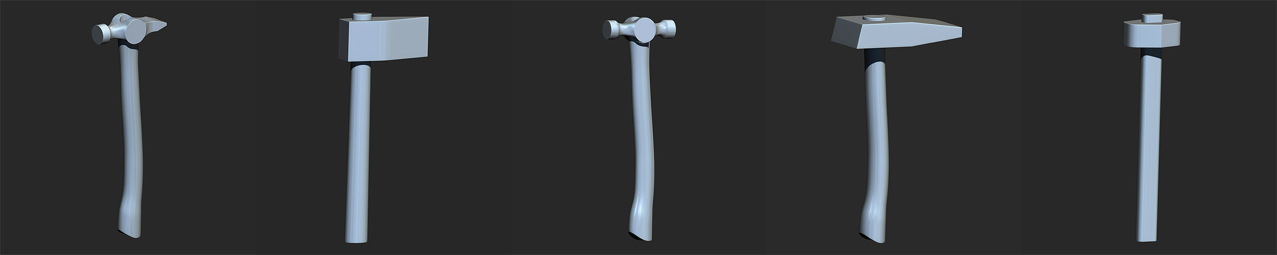 25 Hammer Base Mesh Low-poly 3D model_1