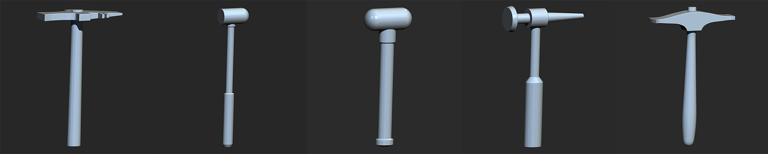 25 Hammer Base Mesh Low-poly 3D model_5