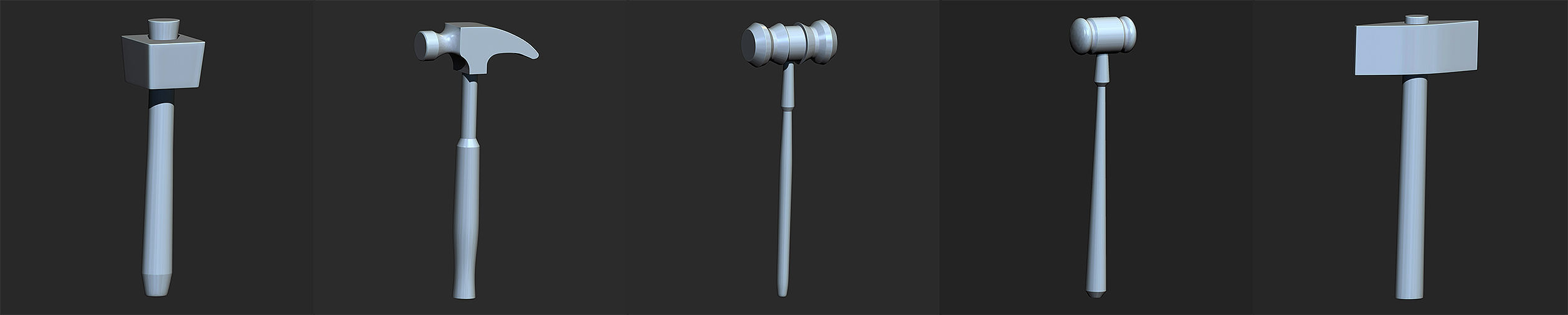 25 Hammer Base Mesh Low-poly 3D model_4