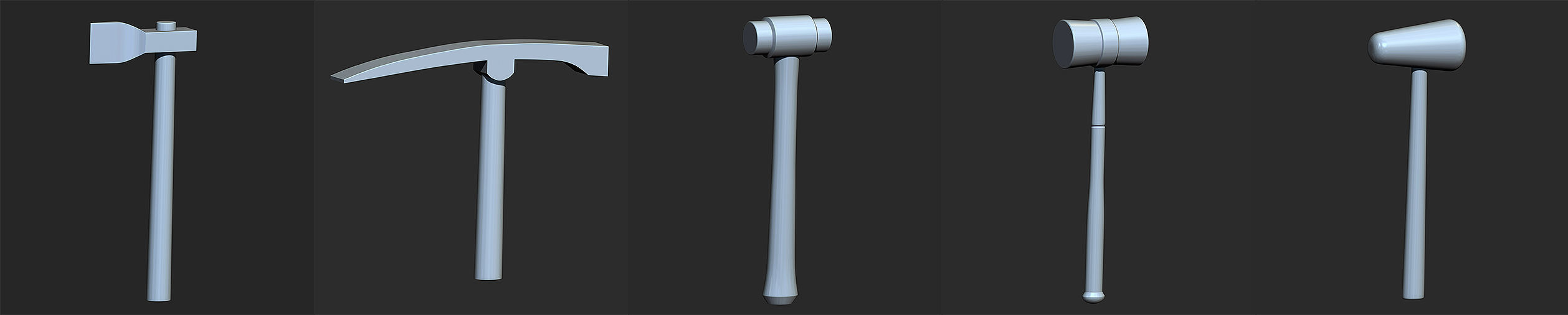 25 Hammer Base Mesh Low-poly 3D model_3