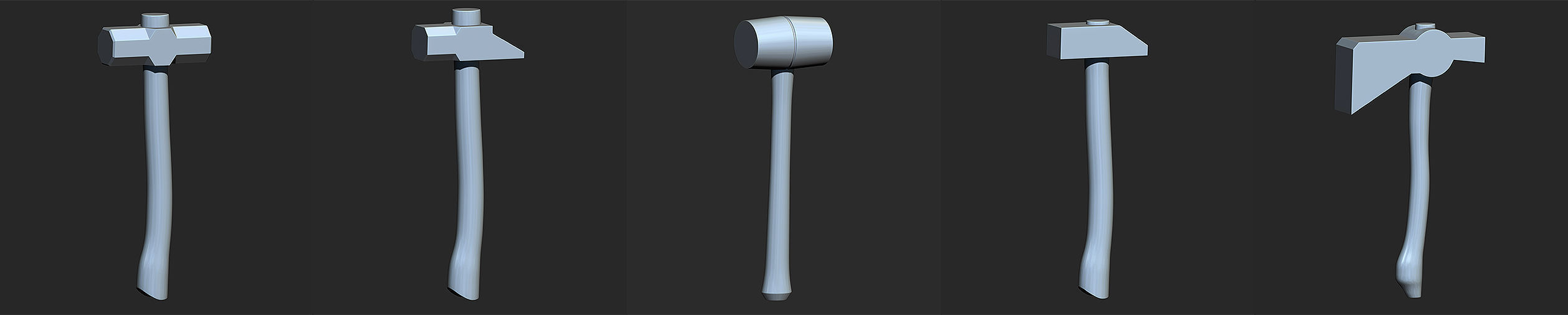 25 Hammer Base Mesh Low-poly 3D model_2