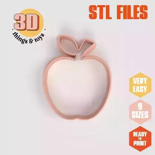 Apple Fruit  - Cookie Cutter  Clay - Many Size