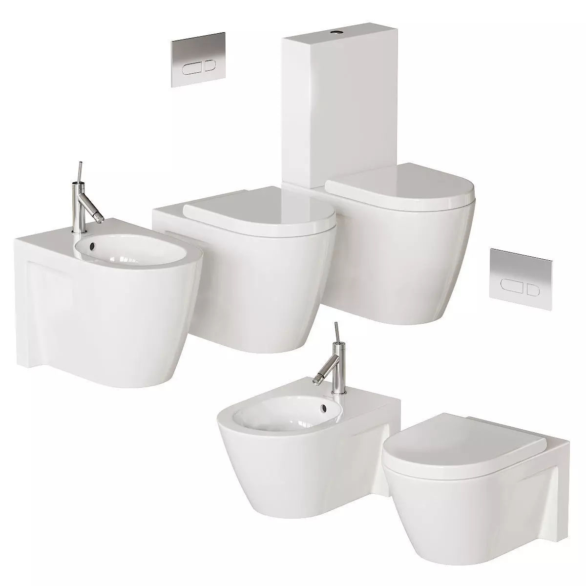 Duravit Starck 2 WC Full Set 3D model