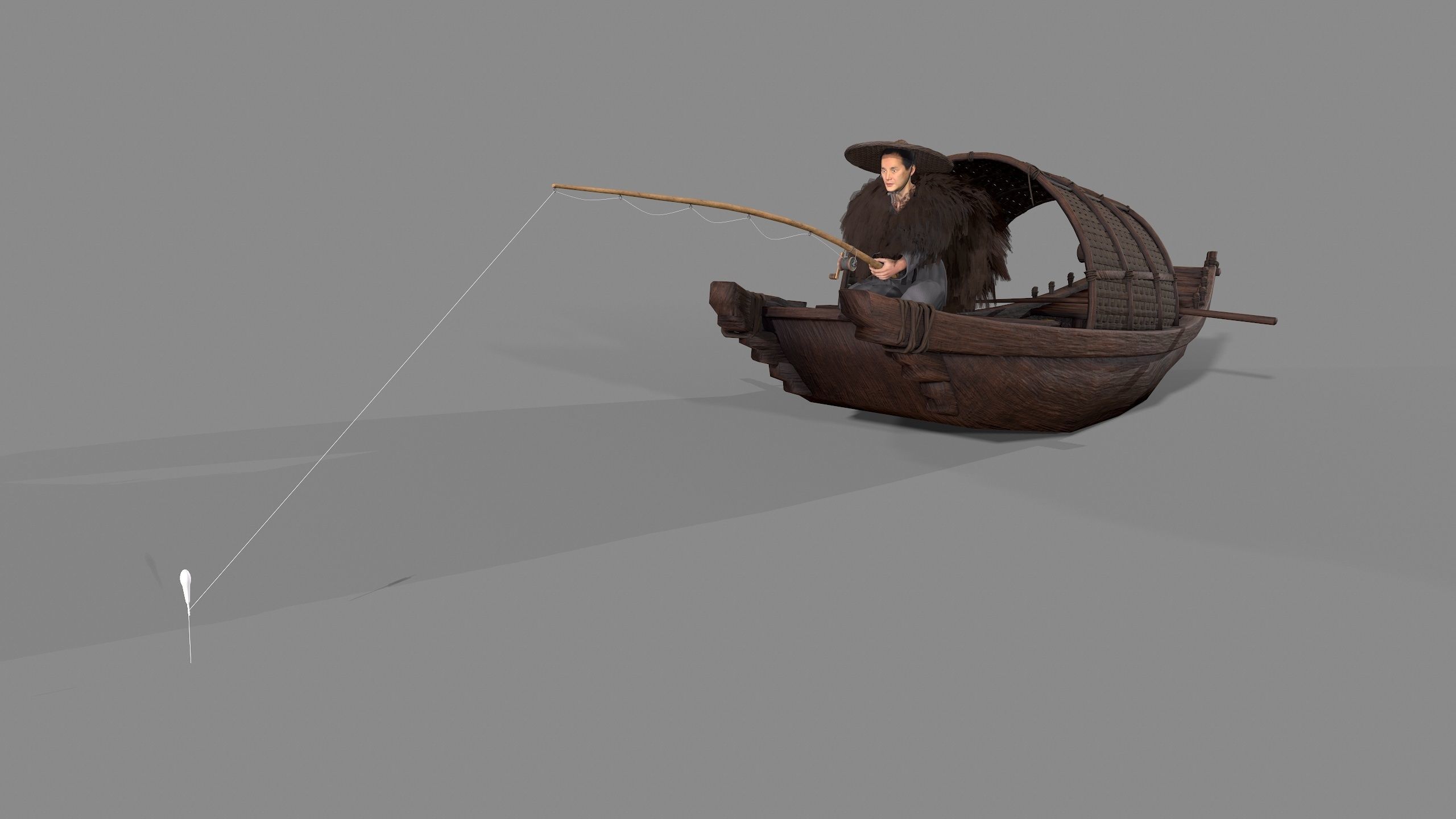Fisherman  Low-poly 3D model_12