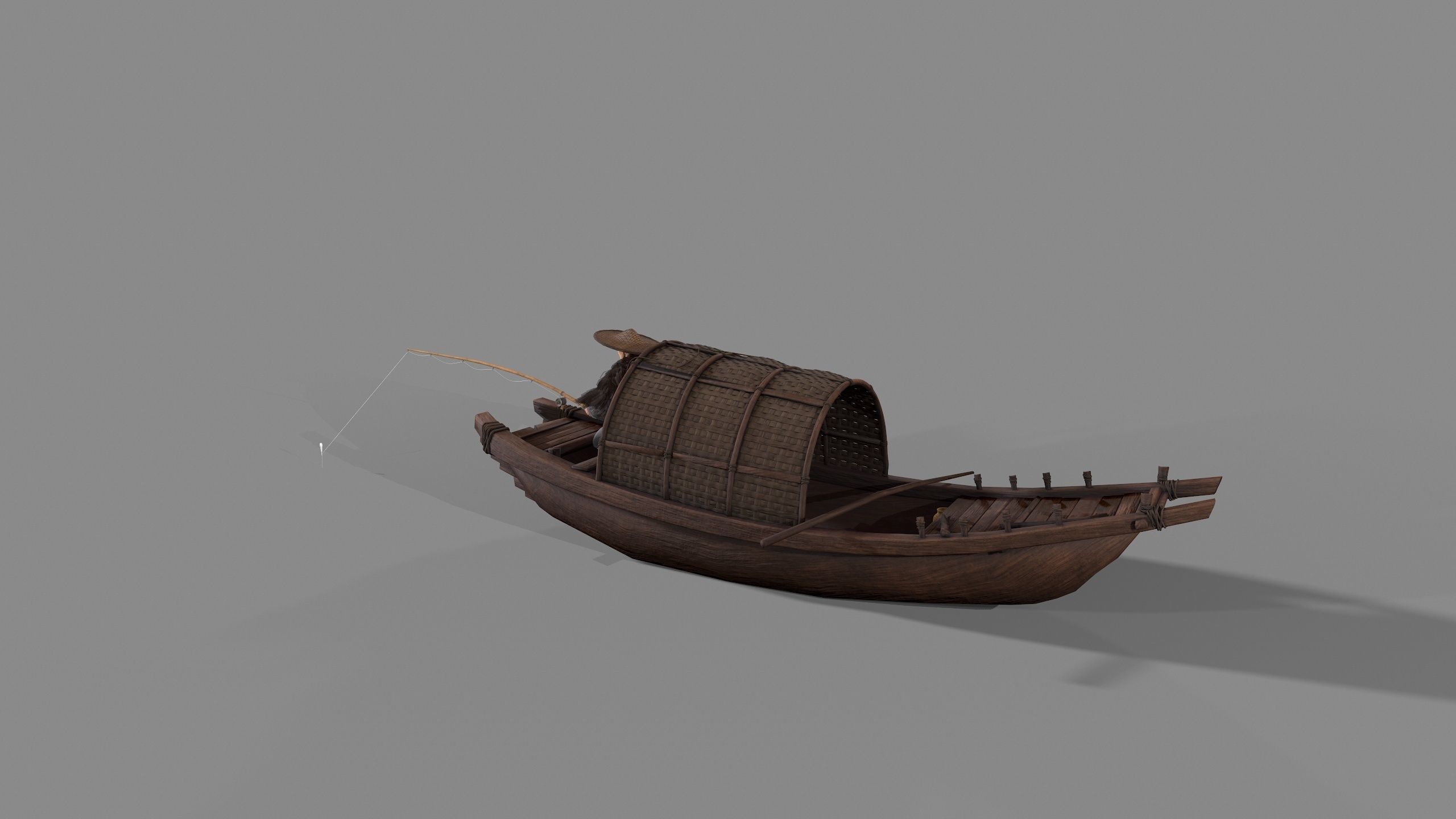 Fisherman  Low-poly 3D model_4