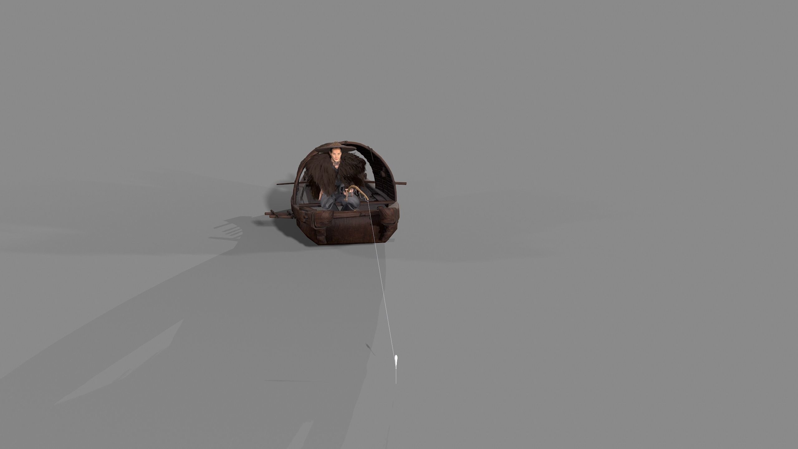 Fisherman  Low-poly 3D model_7