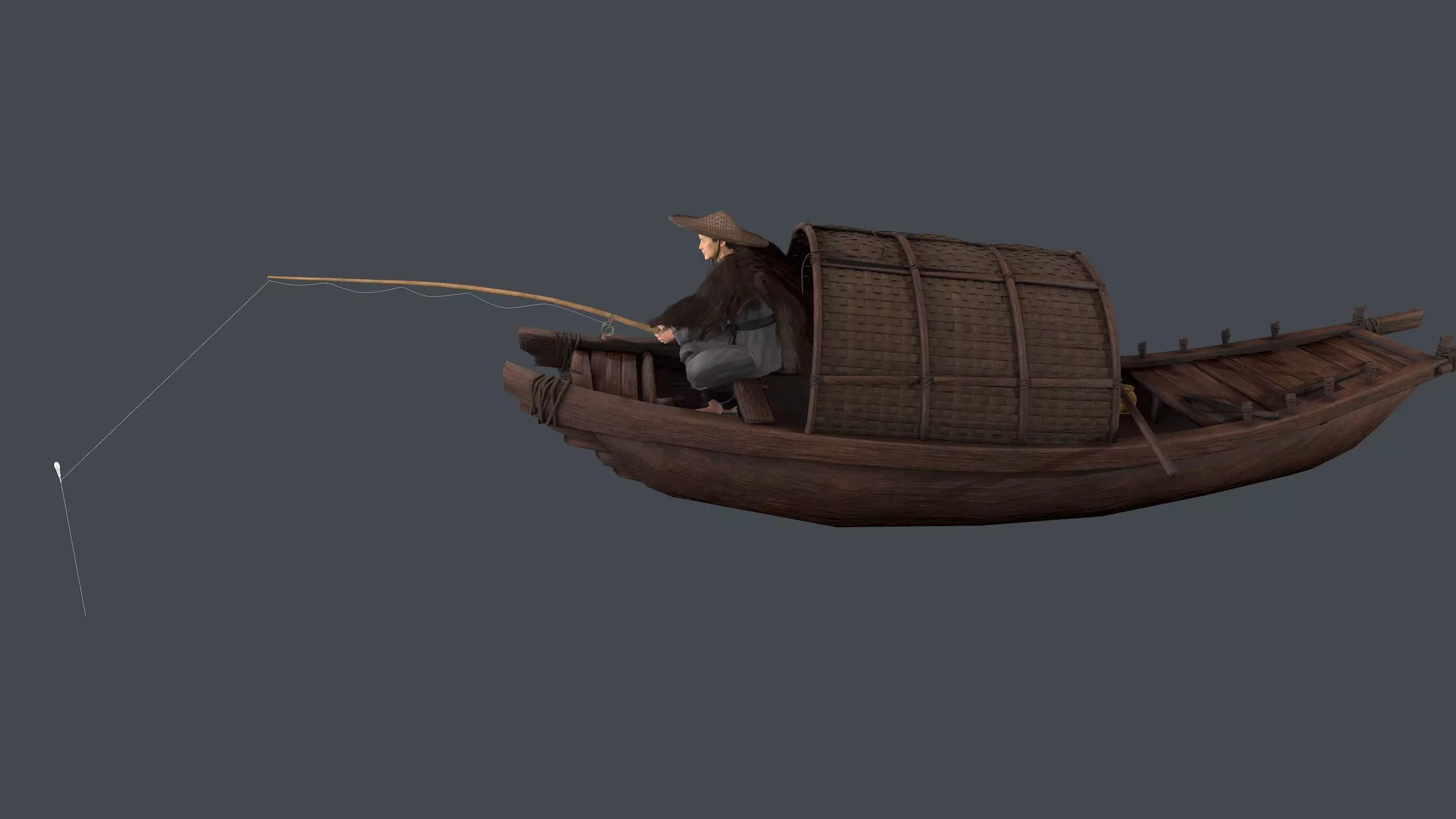 Fisherman  Low-poly 3D model_0
