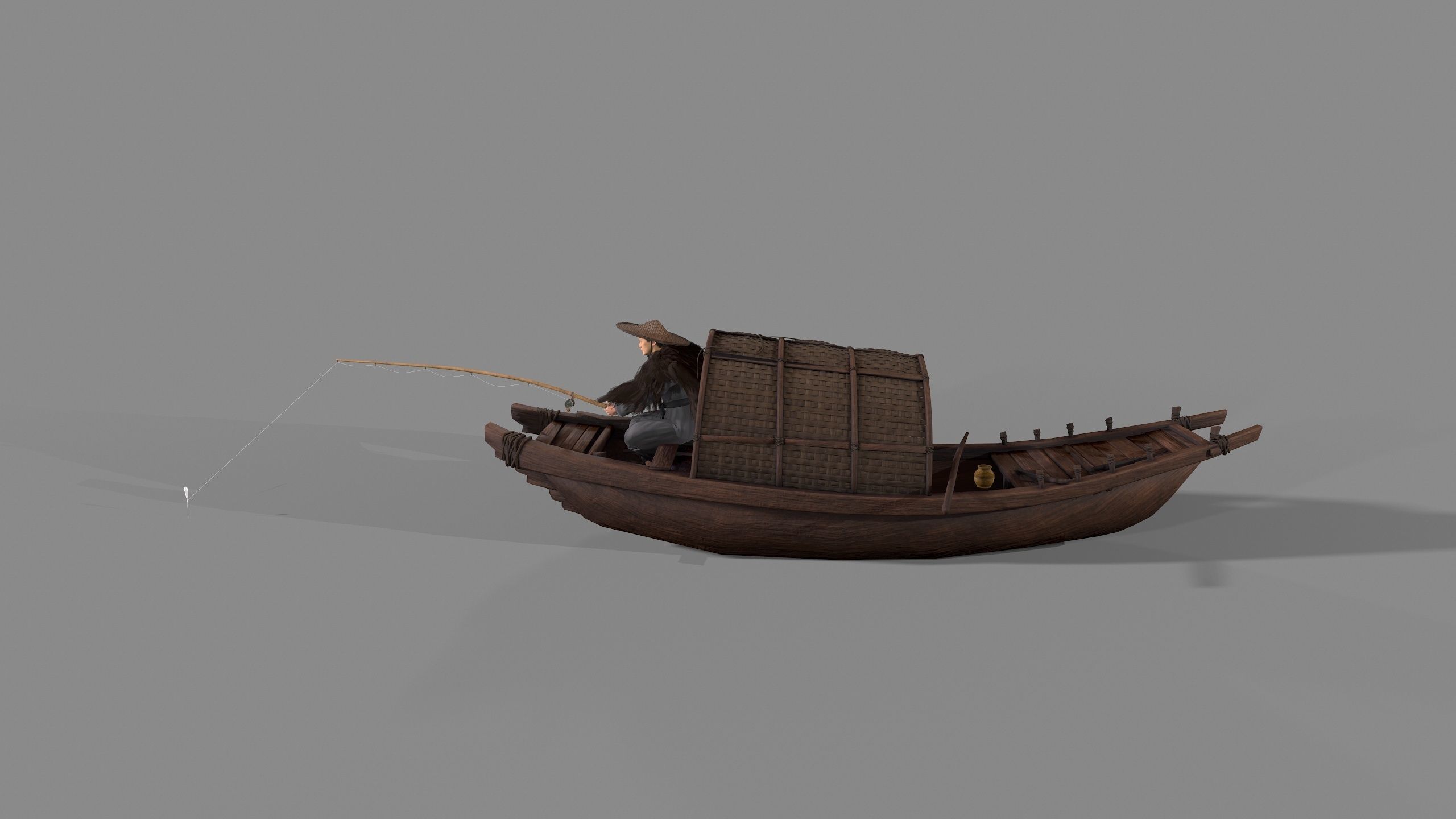 Fisherman  Low-poly 3D model_3