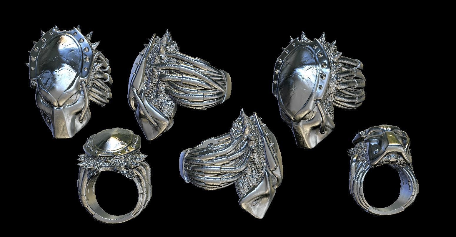 Predator Ring Size 10 US  3D print model_2