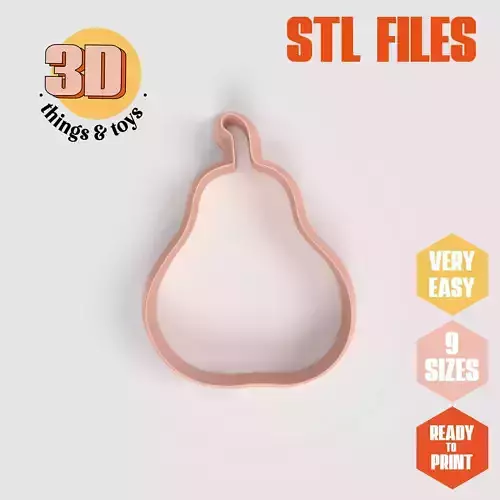 Pear  Fruit  - Cookie Cutter  Clay - Many Size
