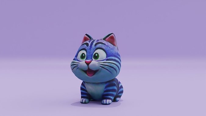 Cheshire Cat Toy Low High Poly Low-poly 3D model