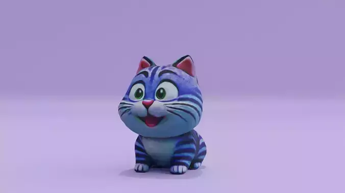 Cheshire Cat Toy Low High Poly