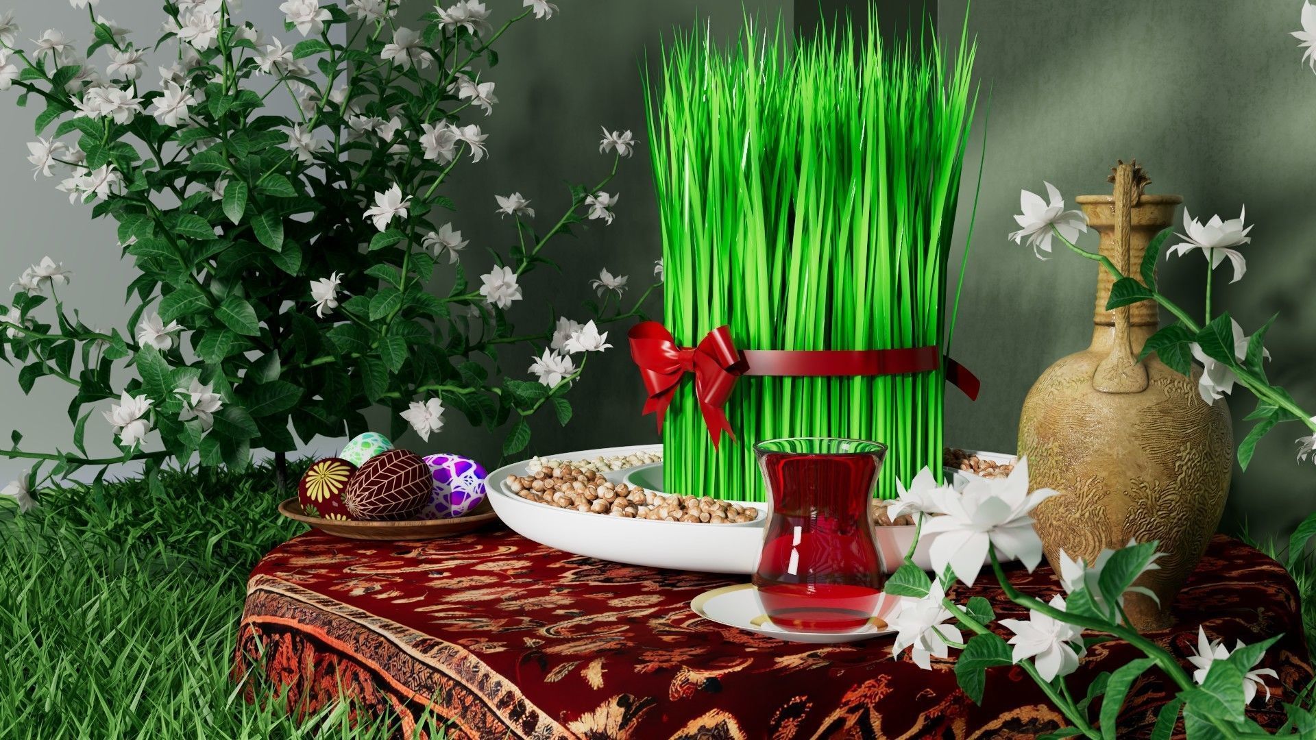 Samani - Nowruz Holiday Realistic scene 3D model_2