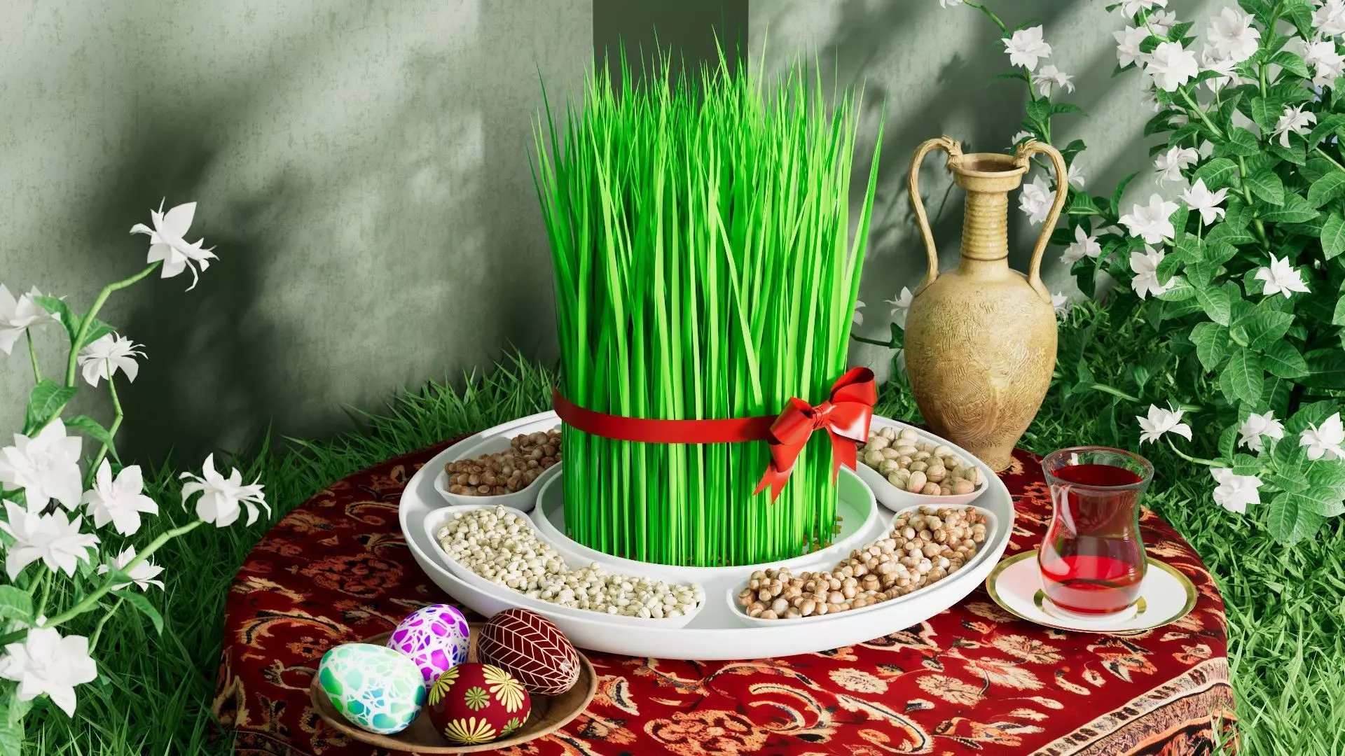 Samani - Nowruz Holiday Realistic scene 3D model_0