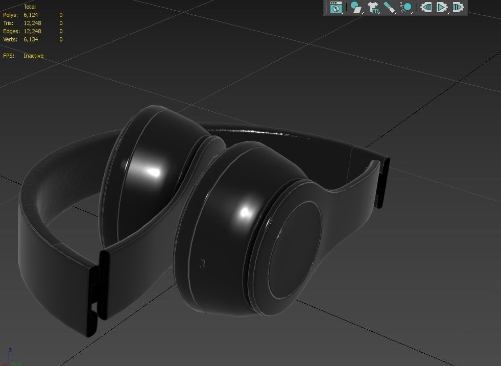Bluetooth Headphone  M01b Low-poly 3D model_2
