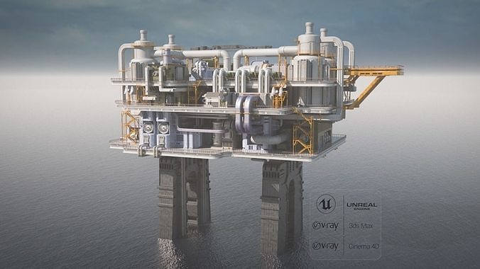 Sci-fi OilRig 3D model