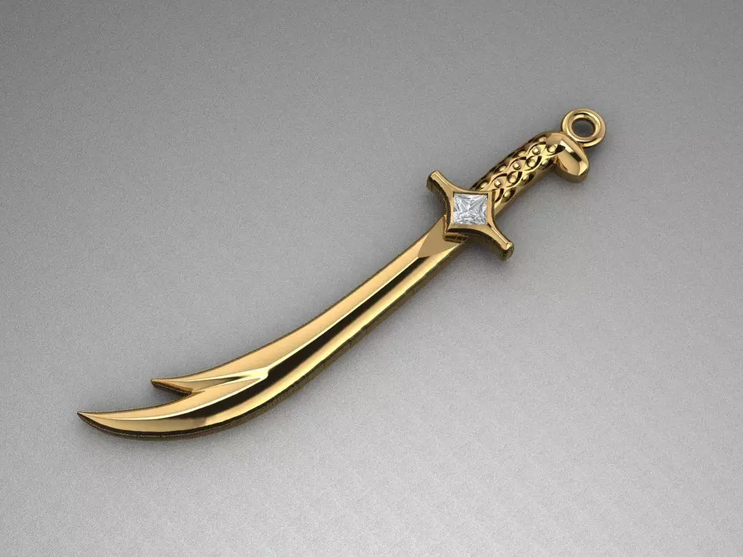 Sword Locket 3D print model_0